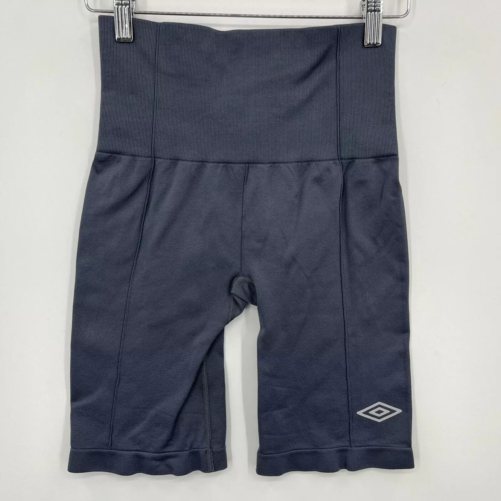 Umbro Biker Shorts Womens Size M Gray Pull On Solid High Rise Stretch Active Gym
